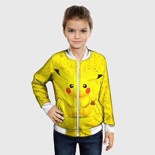 Детский бомбер Pikachu / 3D-Белый – фото 4