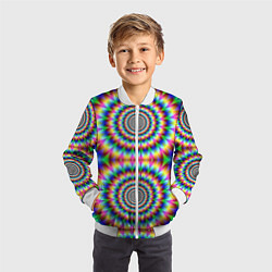 Бомбер детский Grazy fractal, цвет: 3D-белый — фото 2