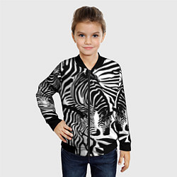 Бомбер детский Полосатая зебра, цвет: 3D-черный — фото 2