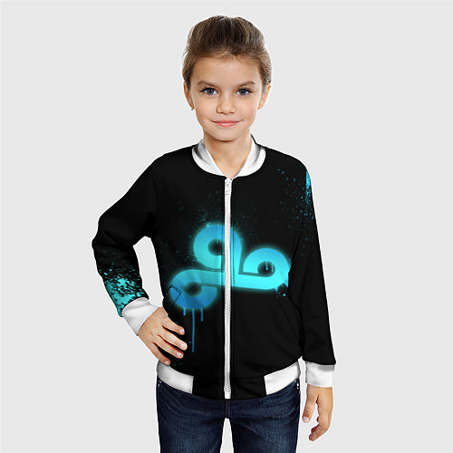 Детский бомбер Cloud 9: Black collection / 3D-Белый – фото 4