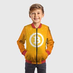 Бомбер детский Bitcoin Orange, цвет: 3D-красный — фото 2