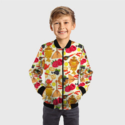 Бомбер детский Народная кухня, цвет: 3D-черный — фото 2