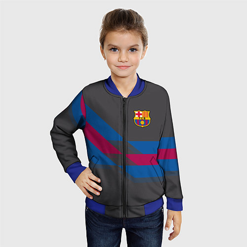 Детский бомбер Barcelona FC: Dark style / 3D-Синий – фото 4