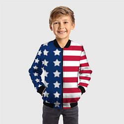 Бомбер детский USA Flag, цвет: 3D-черный — фото 2