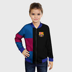 Бомбер детский Barcelona FC: Black style, цвет: 3D-синий — фото 2
