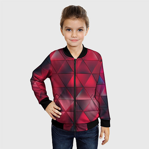 Детский бомбер Dark Red / 3D-Черный – фото 4