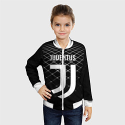 Бомбер детский FC Juventus: Black Lines, цвет: 3D-белый — фото 2