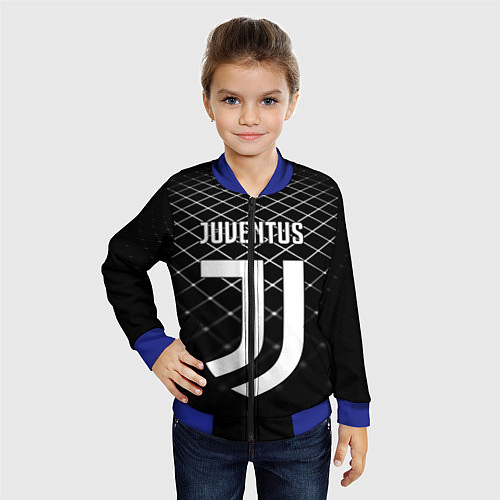 Детский бомбер FC Juventus: Black Lines / 3D-Синий – фото 4