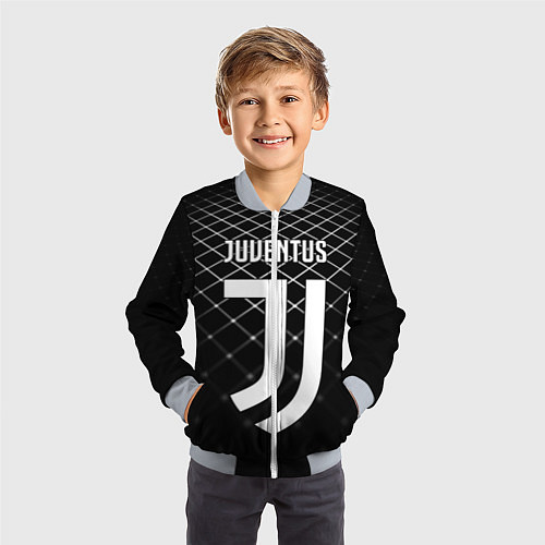 Детский бомбер FC Juventus: Black Lines / 3D-Серый – фото 3