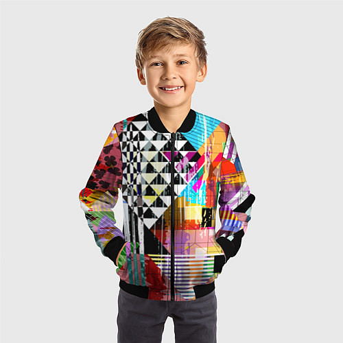 Детский бомбер RGB Geometry / 3D-Черный – фото 3