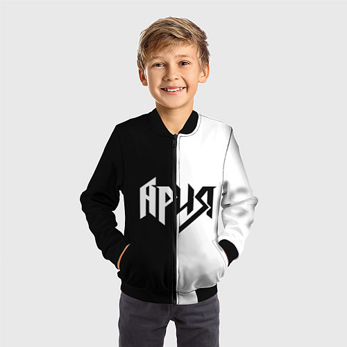 Детский бомбер Ария Ч/Б / 3D-Черный – фото 3