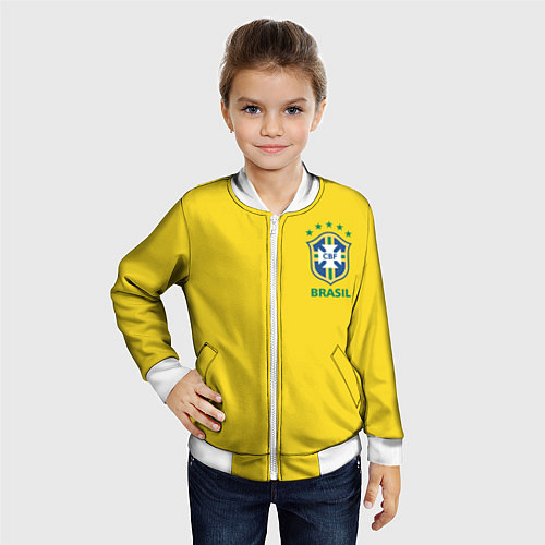 Детский бомбер Сборная Бразилии / 3D-Белый – фото 4