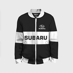 Бомбер детский Subaru: Black Sport, цвет: 3D-белый