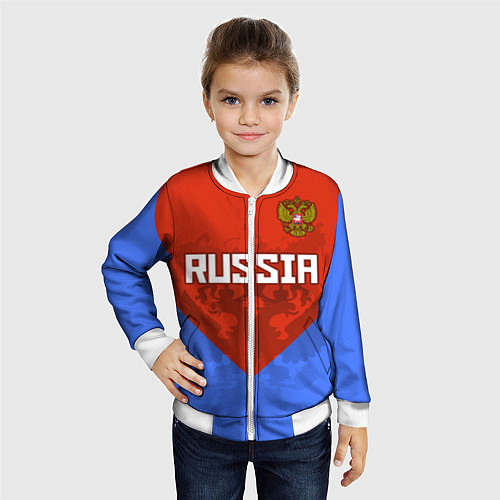 Детский бомбер Russia Red & Blue / 3D-Белый – фото 4