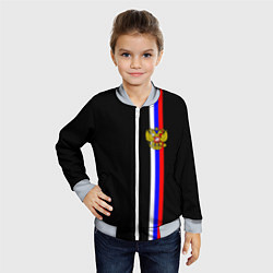 Бомбер детский Лента с гербом России, цвет: 3D-серый — фото 2