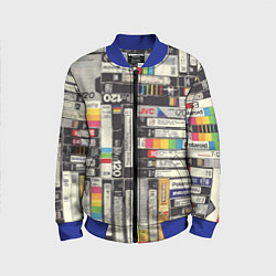 Бомбер детский VHS-кассеты, цвет: 3D-синий