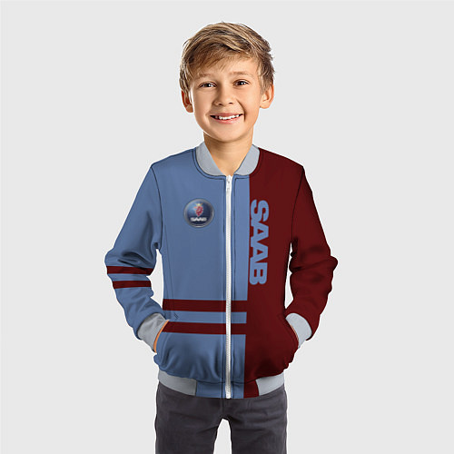Детский бомбер Saab / 3D-Серый – фото 3