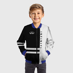 Бомбер детский Infiniti: B&W Lines, цвет: 3D-синий — фото 2