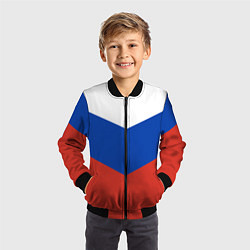 Бомбер детский Российский триколор, цвет: 3D-черный — фото 2