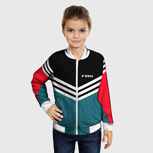 Детский бомбер Firm 90s: Arrows Style / 3D-Белый – фото 4