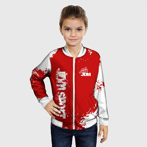 Детский бомбер Eat Sleep JDM: Red Style / 3D-Белый – фото 4