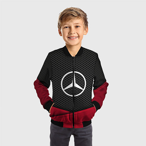 Детский бомбер Mercedes Benz: Grey Carbon / 3D-Черный – фото 3