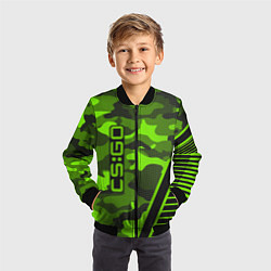Бомбер детский CS:GO Light Green Camo, цвет: 3D-черный — фото 2