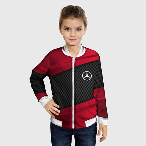 Детский бомбер Mercedes Benz: Red Sport / 3D-Белый – фото 4