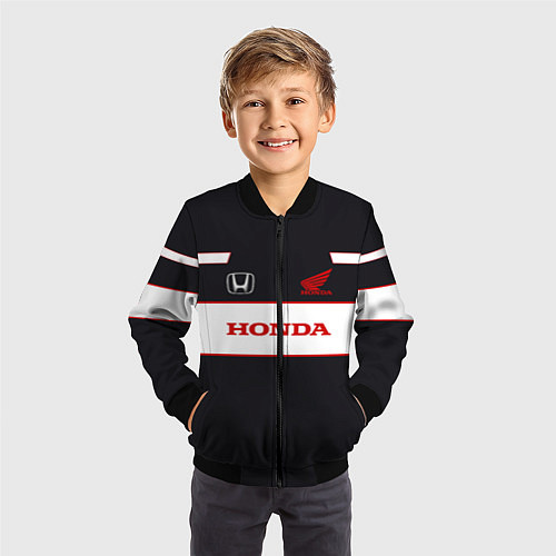 Детский бомбер Honda Sport / 3D-Черный – фото 3