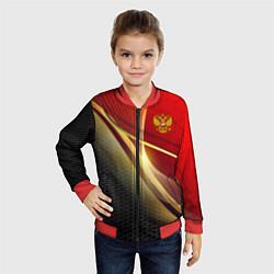 Бомбер детский RUSSIA SPORT: Gold Collection, цвет: 3D-красный — фото 2
