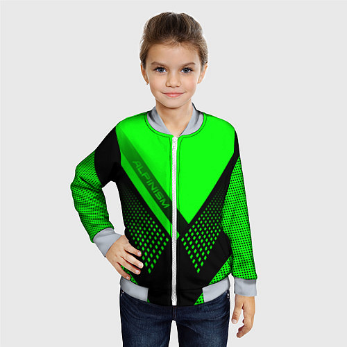 Детский бомбер Alpinism: Acid Green / 3D-Серый – фото 4