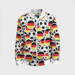 Бомбер детский Германия: футбольный фанат, цвет: 3D-белый