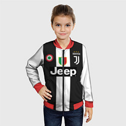 Бомбер детский FC Juventus 18-19, цвет: 3D-красный — фото 2