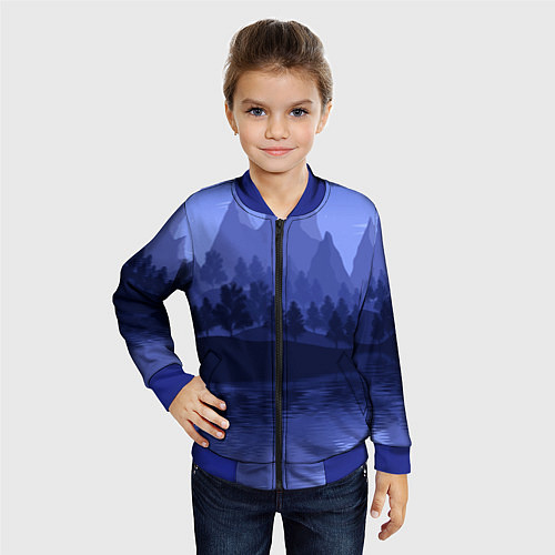 Детский бомбер Firewatch Mountains / 3D-Синий – фото 4