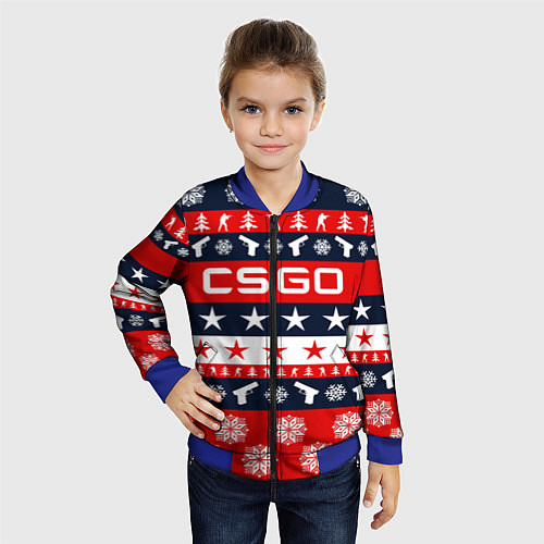 Детский бомбер CS:GO New Year / 3D-Синий – фото 4