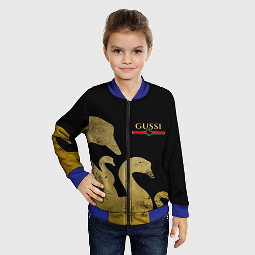 Детский бомбер GUSSI: Gold Edition / 3D-Синий – фото 4
