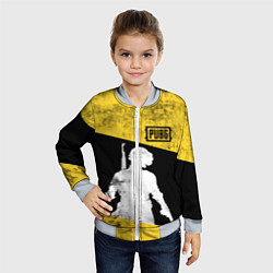 Бомбер детский PUBG: Yellow Grunge, цвет: 3D-серый — фото 2