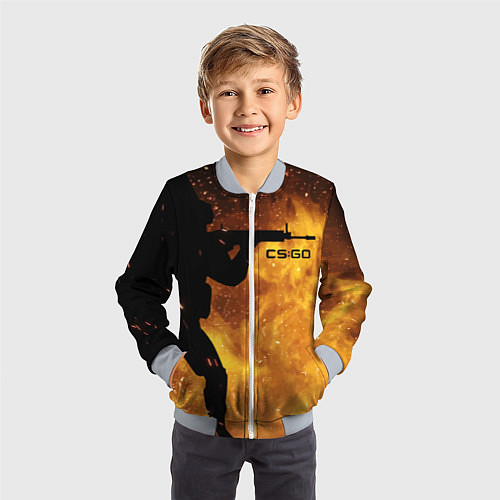 Детский бомбер CS:GO Dark Fire / 3D-Серый – фото 3
