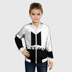 Бомбер детский BTS: Black Stars, цвет: 3D-белый — фото 2