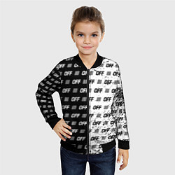 Бомбер детский Off-White: Black & White, цвет: 3D-черный — фото 2