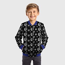 Бомбер детский Twitch: Black Pattern, цвет: 3D-синий — фото 2