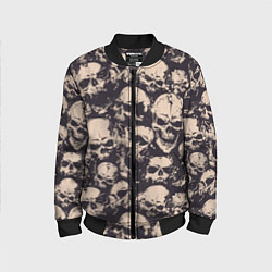 Бомбер детский Черепа - паттерн, цвет: 3D-черный