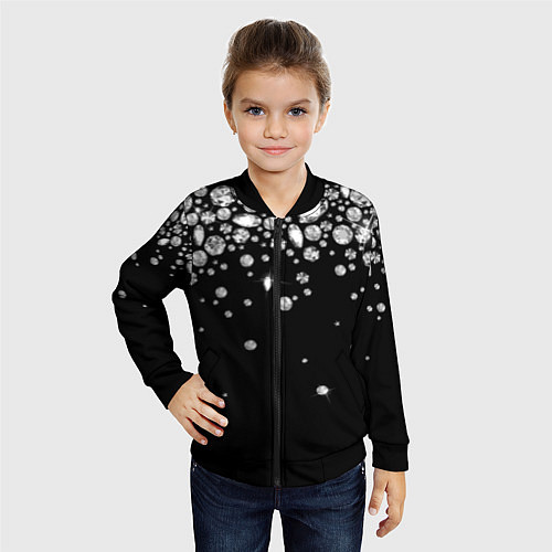 Детский бомбер Бриллиантовый дождь / 3D-Черный – фото 4