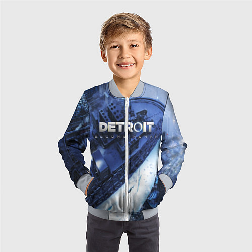 Детский бомбер Detroit: Become Human / 3D-Серый – фото 3