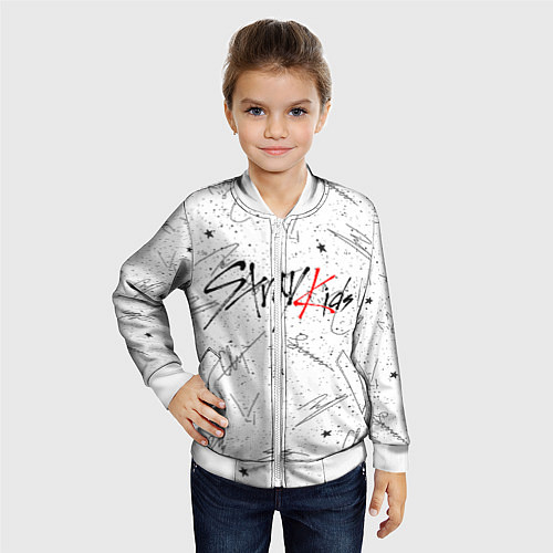 Детский бомбер STRAY KIDS АВТОГРАФЫ / 3D-Белый – фото 4