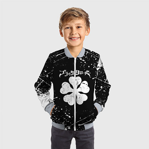 Детский бомбер ЧЁРНЫЙ КЛЕВЕР / 3D-Серый – фото 3
