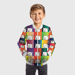 Бомбер детский Woman Yelling at Cat, цвет: 3D-белый — фото 2