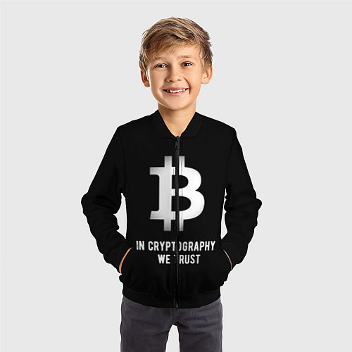 Детский бомбер Биткоин Криптовалюта / 3D-Черный – фото 3