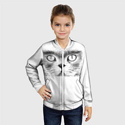 Бомбер детский Моська кота, цвет: 3D-белый — фото 2