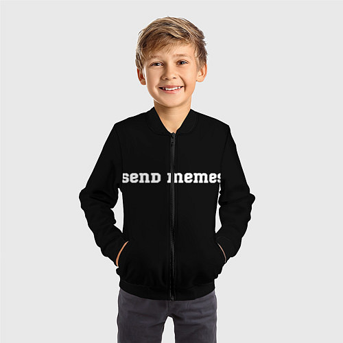 Детский бомбер Send Memes / 3D-Черный – фото 3